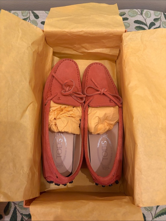 Tod's Shoes - Tod's Coral Suede Driving Moccasins
